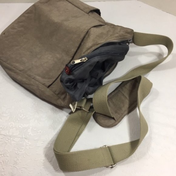 Neat Pack Crossbody Shoulder Bag - Anti-theft RFID Pocket -Taupe Color 10"x11" - Picture 5 of 14
